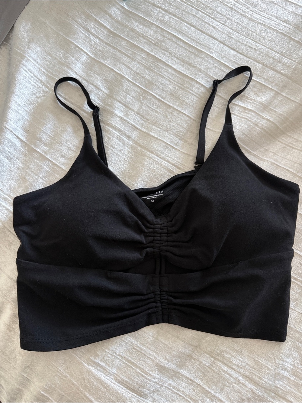 Athleta Black Ruched Bralette Top
